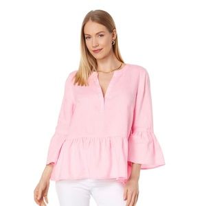 Lilly Pulitzer 3/4 Sleeve Bekah Linen Top